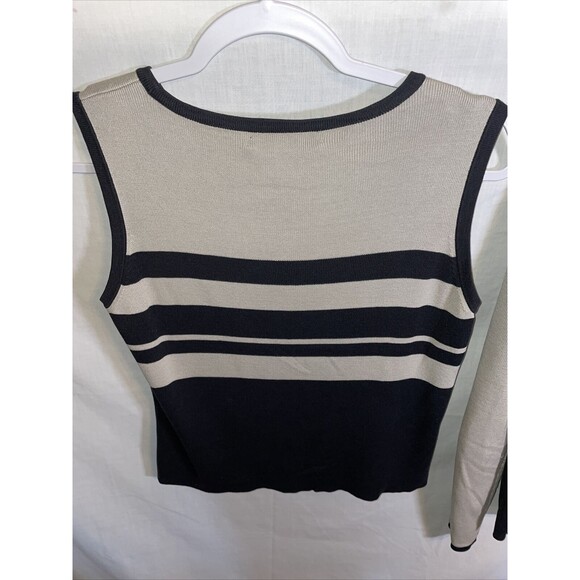 Geoffrey Beene Light Cardigan With Camisole Women’s Size Medium Black Beige - Picture 9 of 12